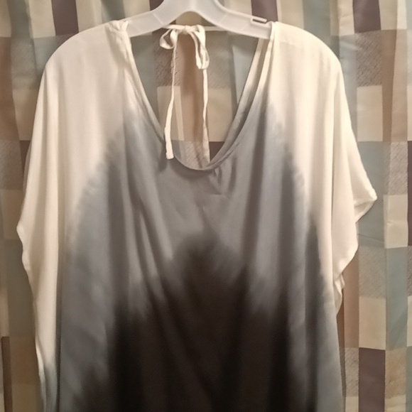 The Golden Globe Clothing multi-colored tie-dye scoop neck tie-up dress w fringe - Picture 13 of 13